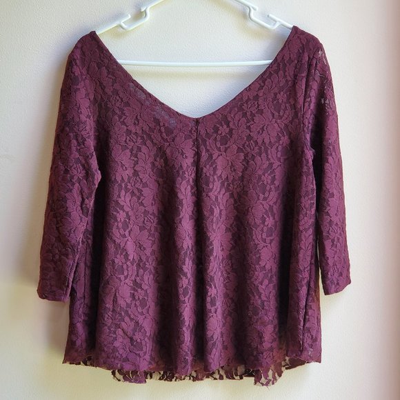 American Eagle Outfitters Lace V-Neck Blouse M - Picture 10 of 11